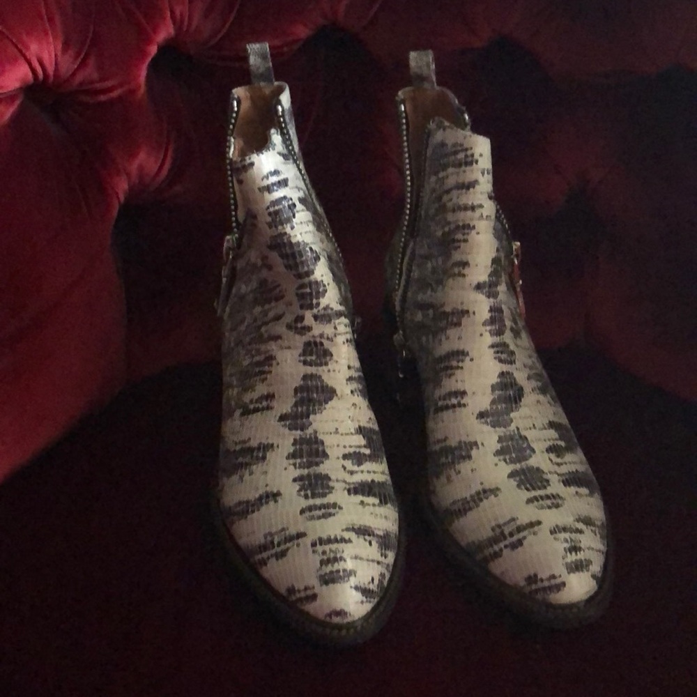 Jeffry Campbell black and white ankle boots